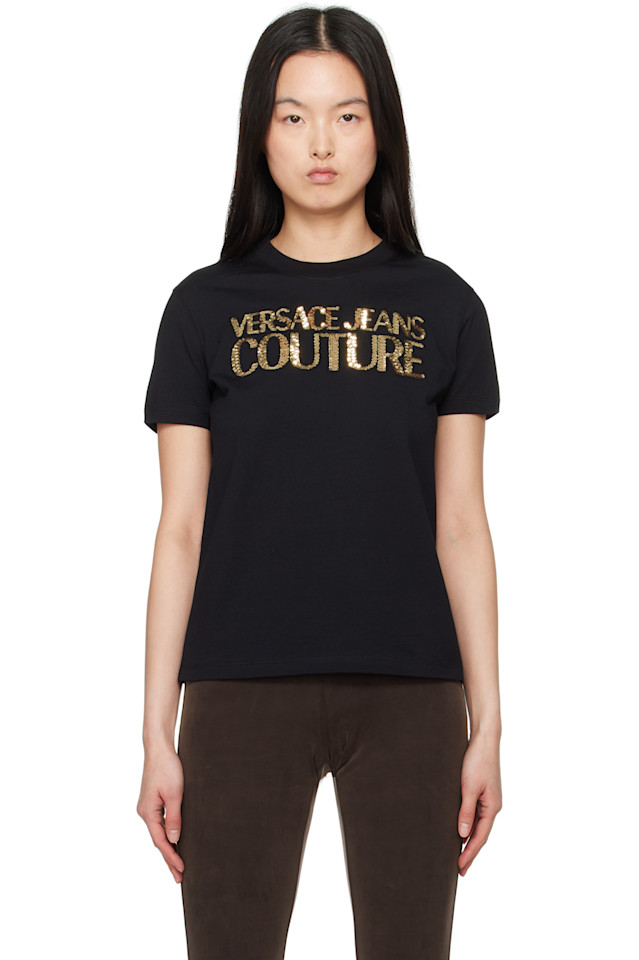 

Футболка с кристальным логотипом для учреждений Versace Jeans Couture, мультиколор