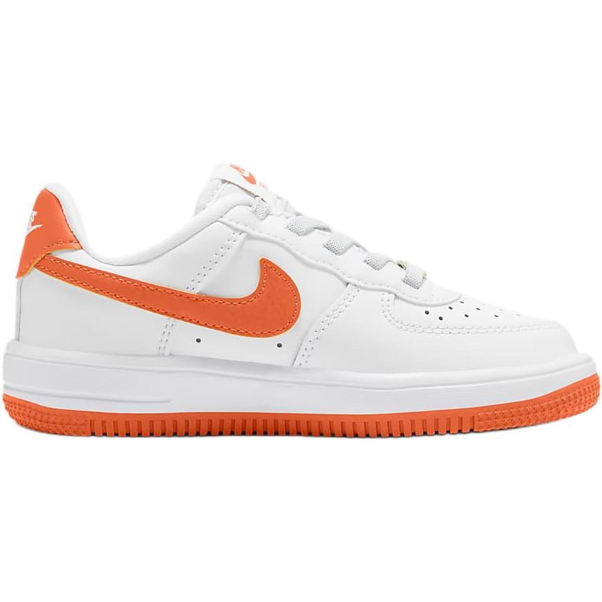 Кроссовки для скейтбординга Nike Air Force 1 Abrasion Resistant Low Top детские бело-оранжевые — фото 2