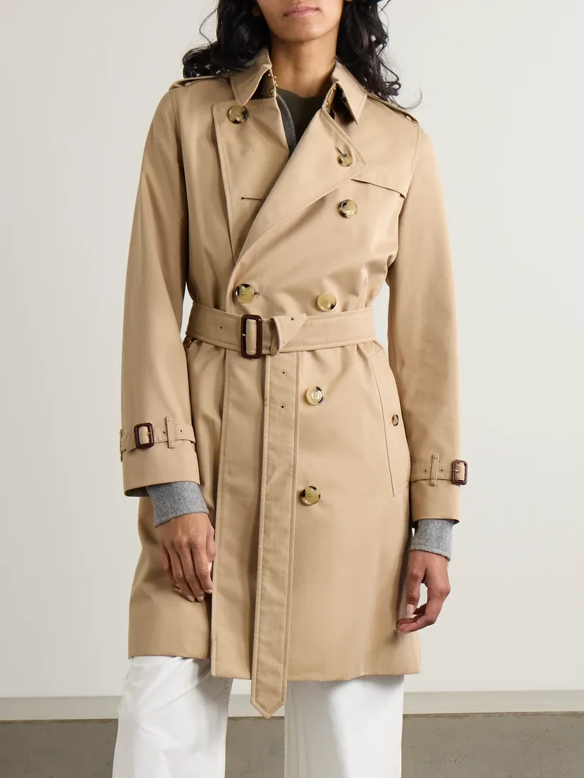 Тренч Kensington BURBERRY, тренч, свободный крой, бежевый — фото 3