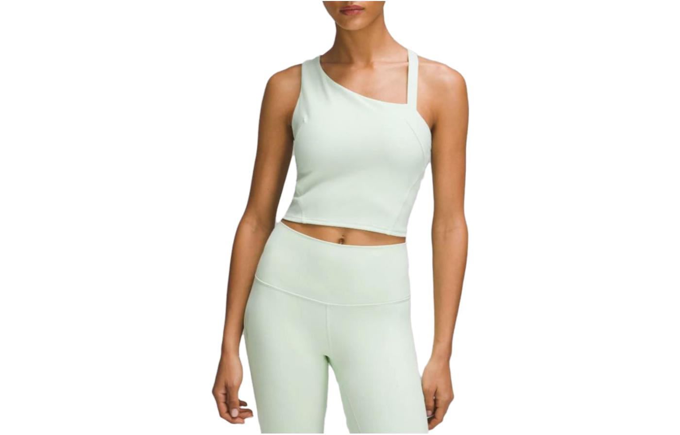 

Современные укороченные топы женские в стиле колледж Lululemon, зеленый