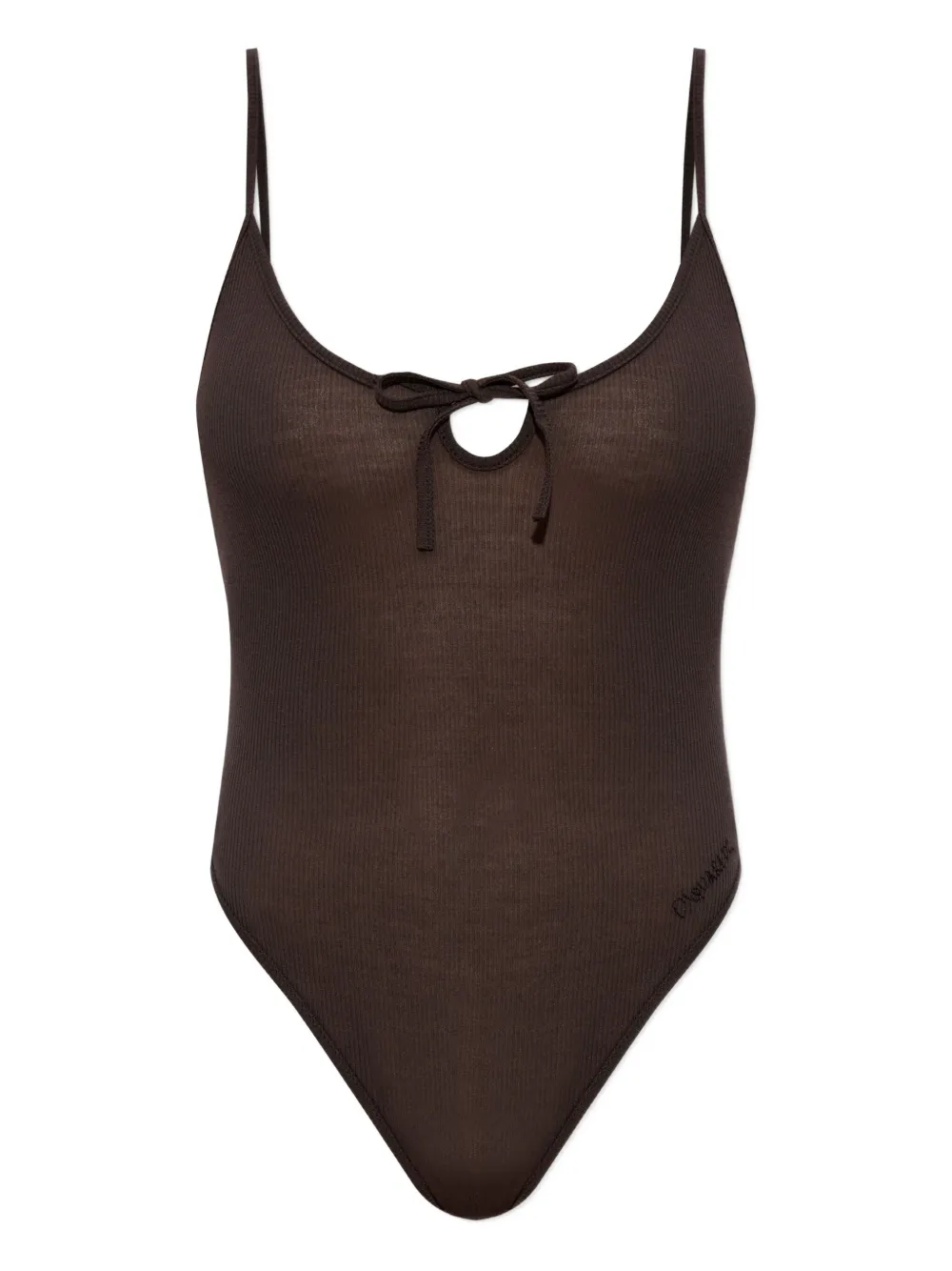 

Боди с бантом Dsquared2, коричневый