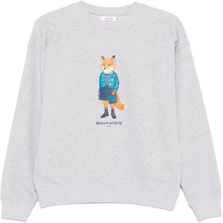 

Мастерская Kitsuné Свитшот с принтом одетой лисы Maison Kitsune, серый