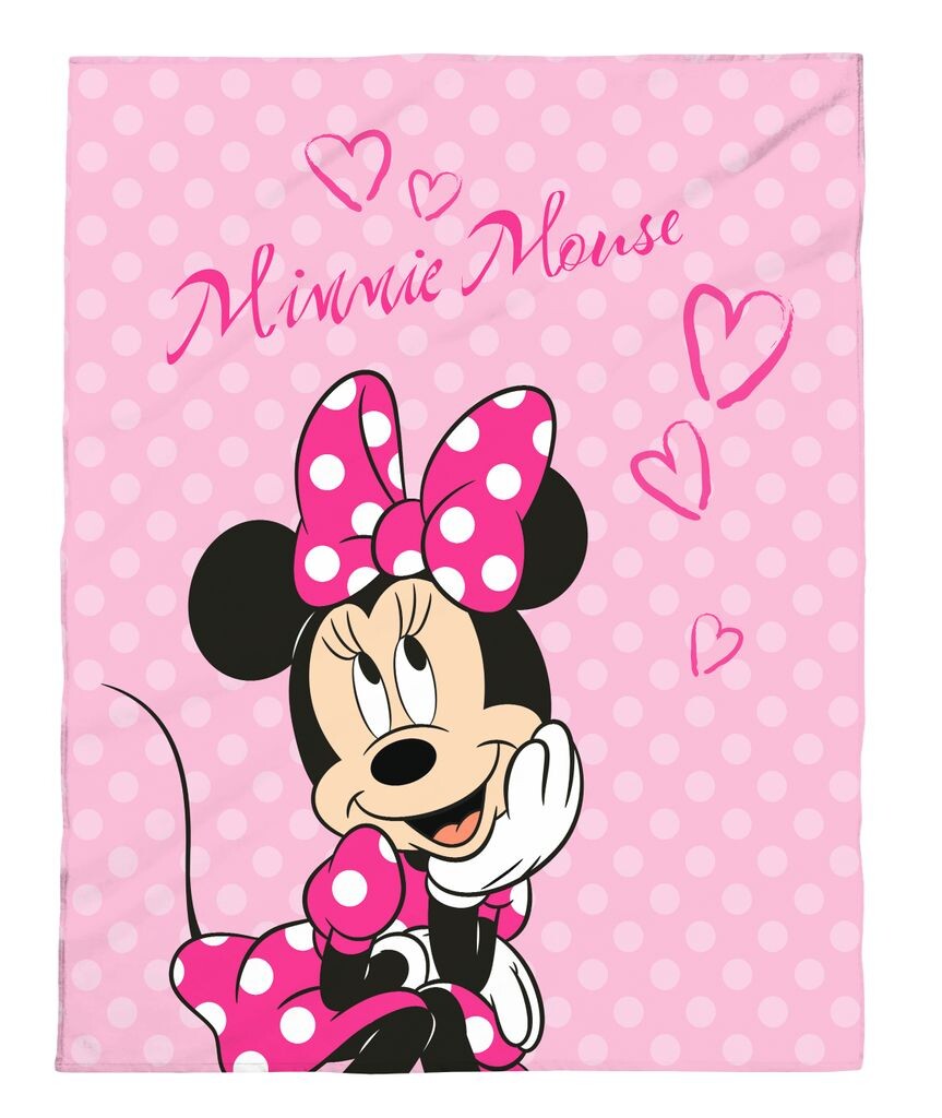 

Фланелевое флисовое одеяло Disney Minnie Mouse 130x160 см, розовое, розовый