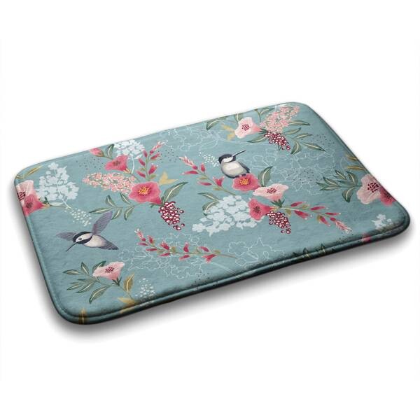 

Коврик для ванной Tulup Blumen Vögel, 90x1x90 см, зеленый