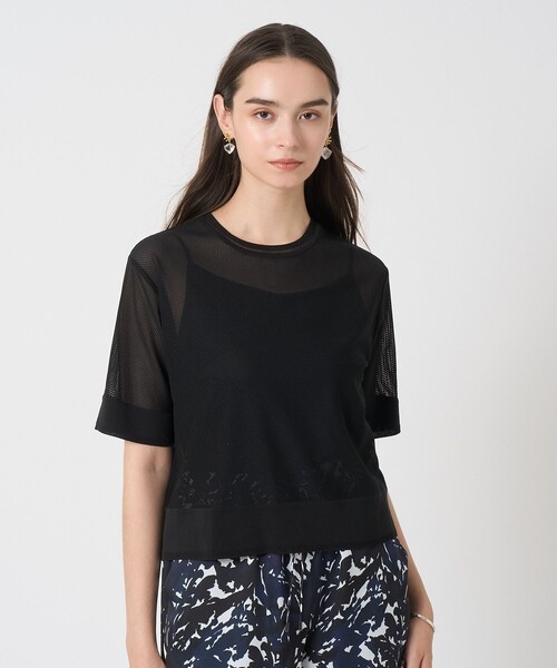 

ANAYI Футболка, сетчатая ткань, Russell, черный