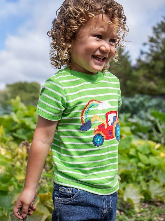 Футболка baby tractor easy из чистого органического хлопка Frugi, цвет Kiwi Breton — фото 2