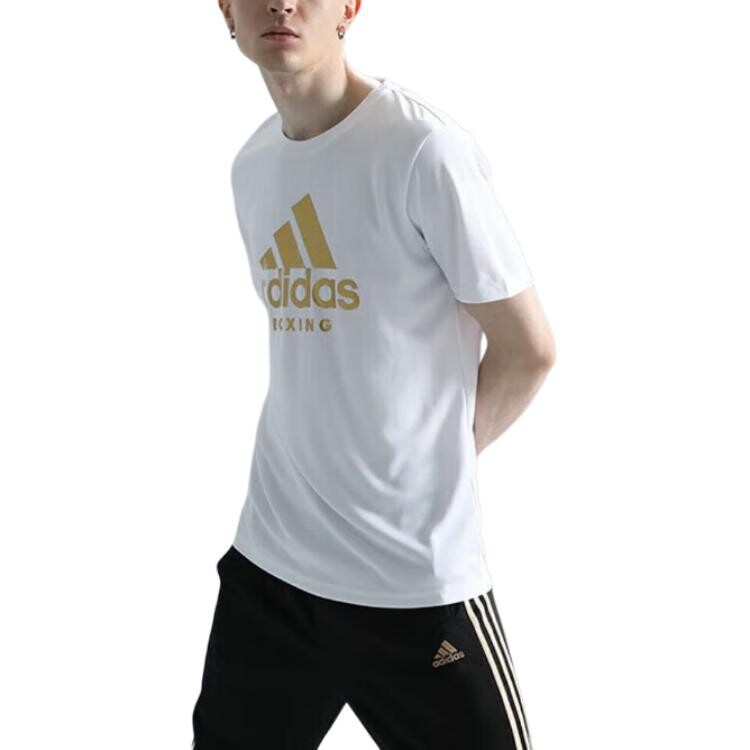 Футболка Adidas Boxing, белый/желтый — фото 2