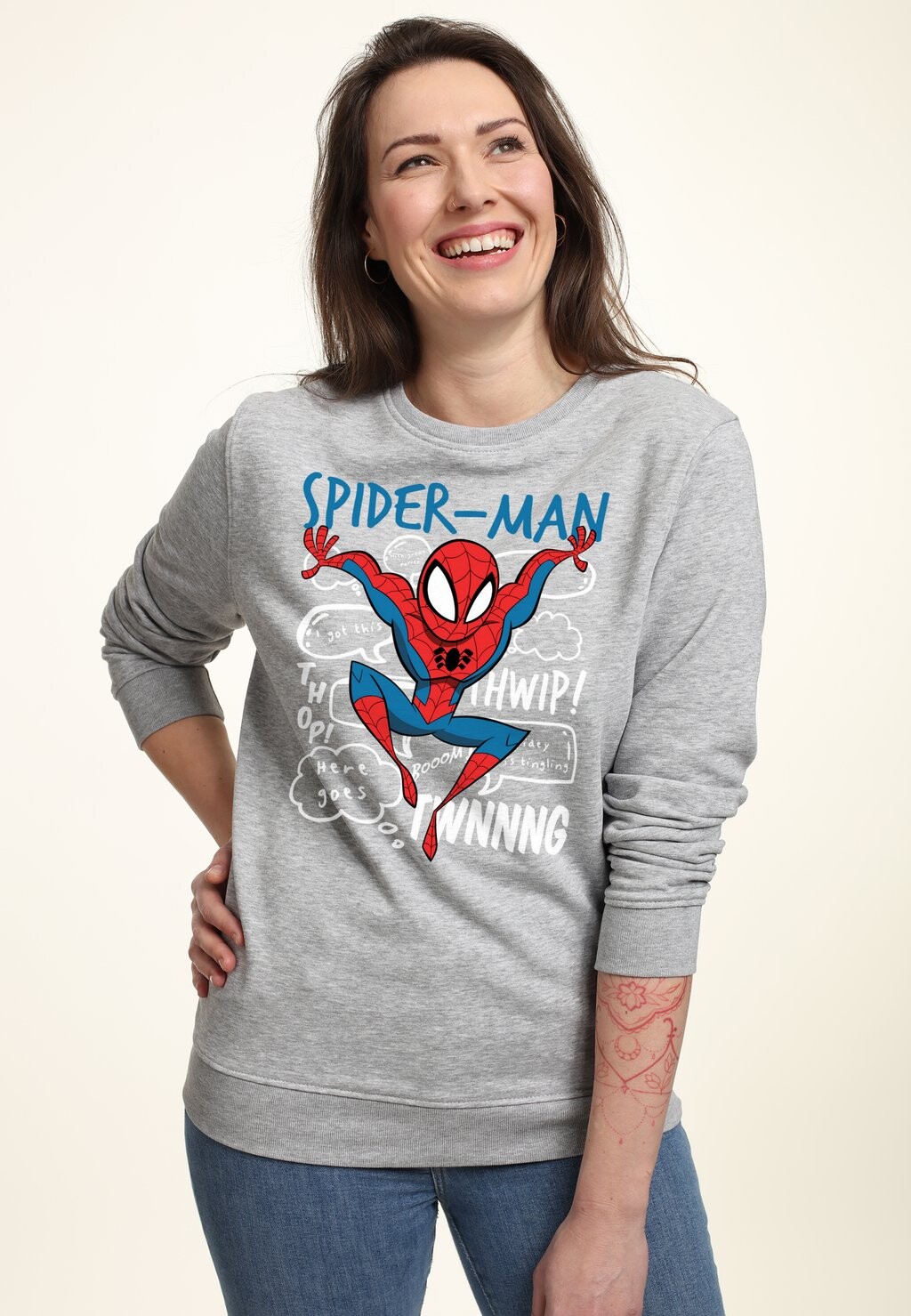 

Толстовка SPIDER-MAN CLASSIC SPIDEY THOUGHTS Marvel, цвет Mottled Light Grey