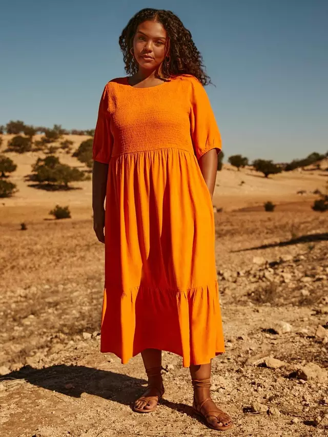 

Платье Live Unlimited Curve Smock Maxi, оранжевый