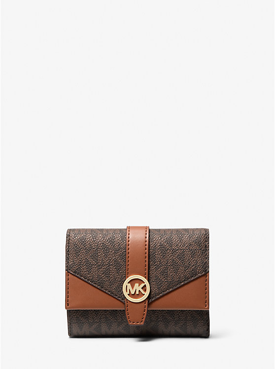 

Средний кошелек Greenwich с фирменным логотипом в три сложения Michael Kors, коричневый