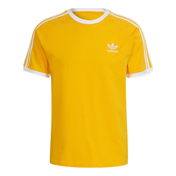 

Футболка Men's adidas originals Stripe Brand Logo Round Neck Short Sleeve Yellow T-Shirt, мультиколор