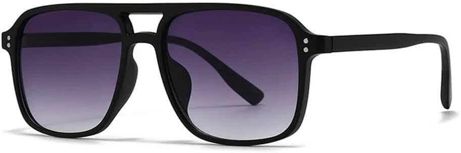 

Солнцезащитные очки с двойной перемычкой и заклепками для женщин и мужчин, градиентные, с защитой от УФ-излучения UV400, для занятий спортом на открытом воздухе, бега и езды на велосипеде LXLHWN, Black Gray Gradient