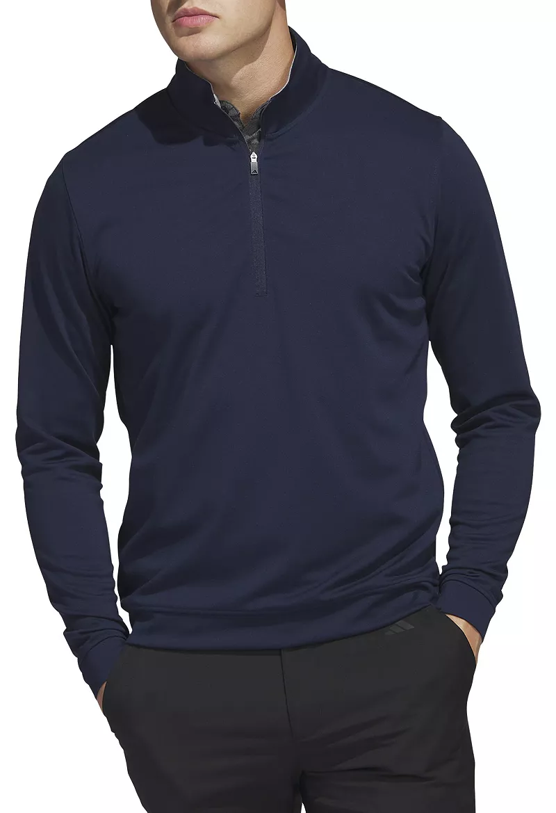 

Мужская толстовка с молнией 1/4 Adidas Elevated Golf, цвет Collegiate Navy