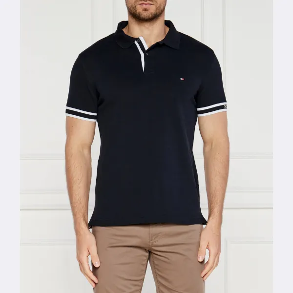 

Рубашка-Поло узкого кроя с монотипными манжетами Tommy Hilfiger, синий