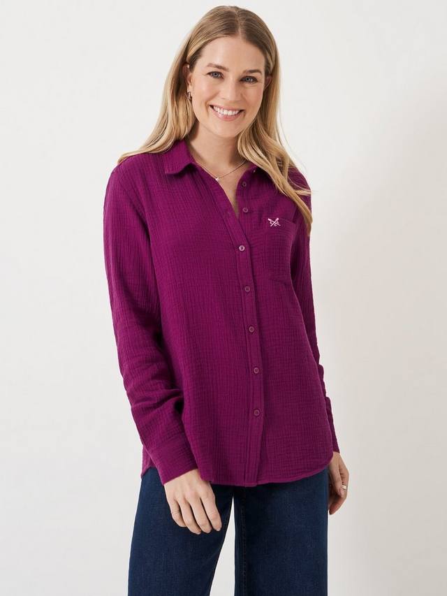 

Футболка Harlie Signature с вышивкой из хлопка-марли Crew Clothing