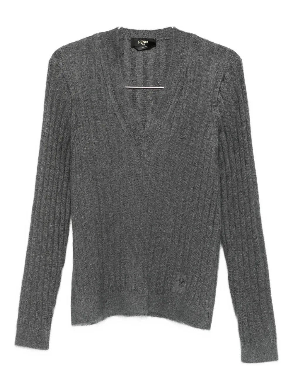 

Свитер с V-образным вырезом Fendi, серый