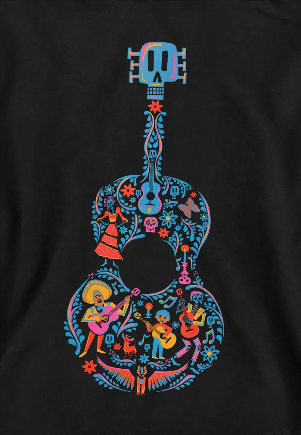 Детская толстовка Disney с принтом Coco, черная, черный — фото 2