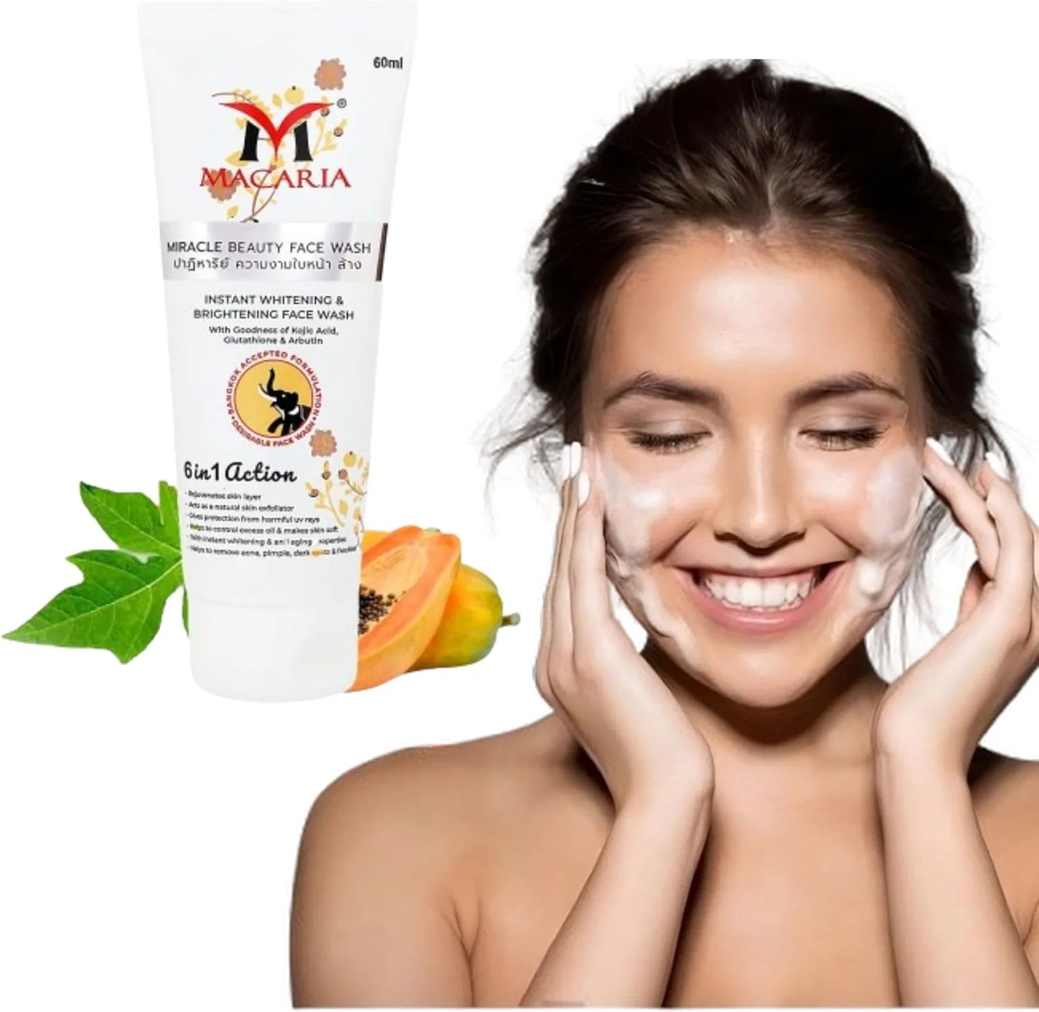 Гель для умывания Macaria — С эффектом отбеливания, 60 г