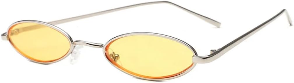 

Солнцезащитные очки с защитой от УФ-излучения UV400 | Металлические очки в стиле «кошачий глаз» в стиле панк | для женщин и мужчин, для занятий спортом на открытом воздухе и вождения DSVIGF, Silver-yellow