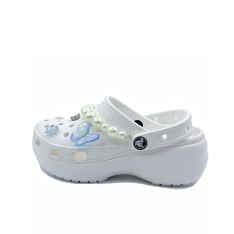 Crocs Сабо Baya Platform Clog Butterfly Loves Flower, в девчачьем стиле, пляжные сабо унисекс белого цвета
