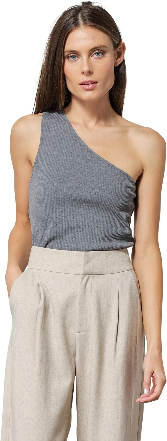 

Топ line and dot Mila One Shoulder Knit Tank, серый