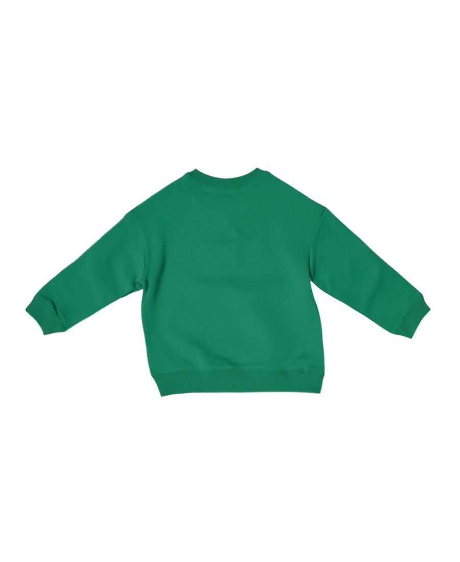Детская хлопковая толстовка унисекс для гольфа с круглым вырезом Bits & Bows, Green — фото 2