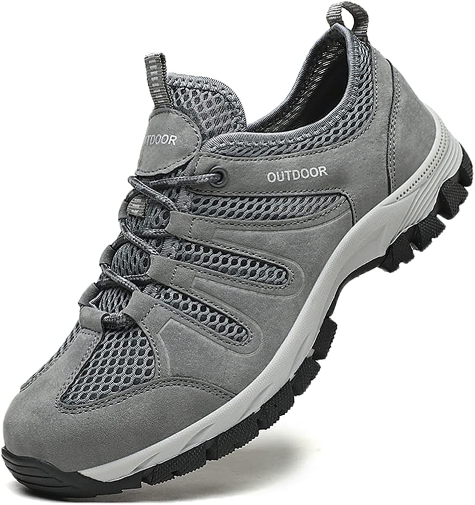 

Ботинки для ходьбы hongrenamz для мужчин и женщин, треккинговая обувь, легкие походные ботинки для зимы и лета, серый