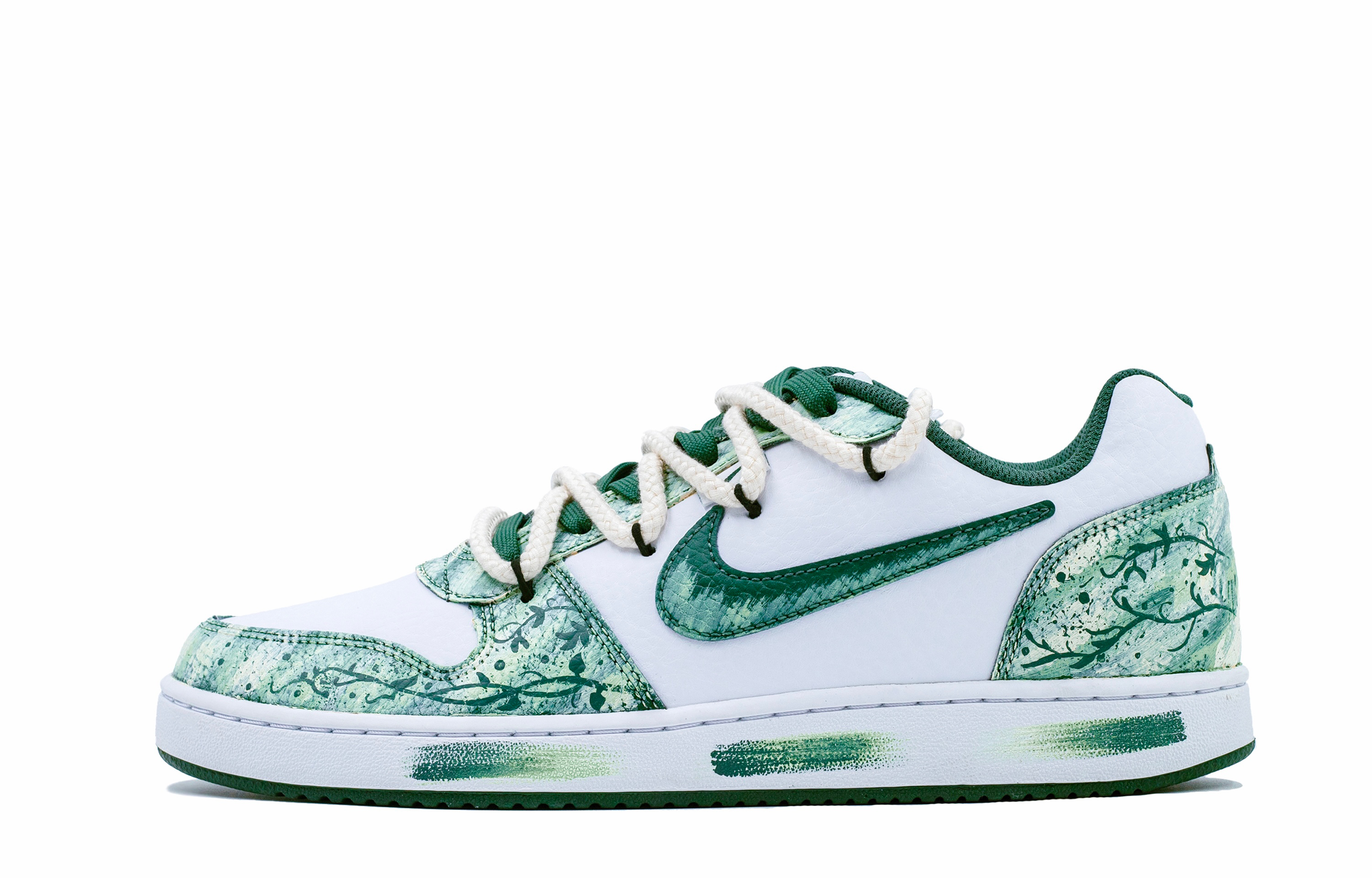 Nike Кроссовки для скейтбординга EBERNON Ivy Dreams Waterproof And Wear resistant низкие унисекс бело-зеленые — фото 3