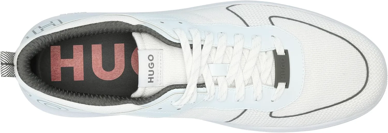 

Кроссовки Hugo Mens Back с логотипом и шнуровкой, белый