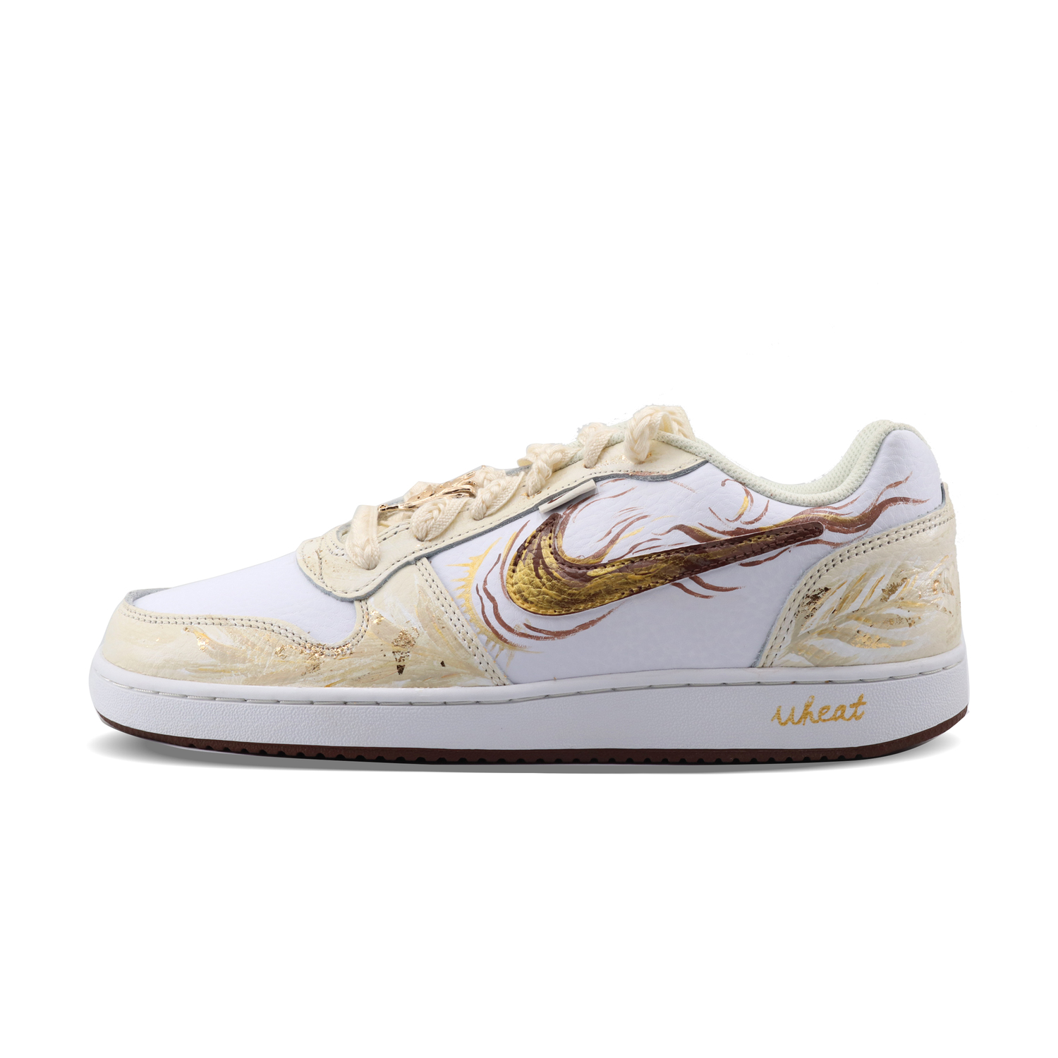 

Nike Кроссовки для скейтбординга EBERNON Wheat Wave Gilded Abrasion Resistant низкие мужские White Gold