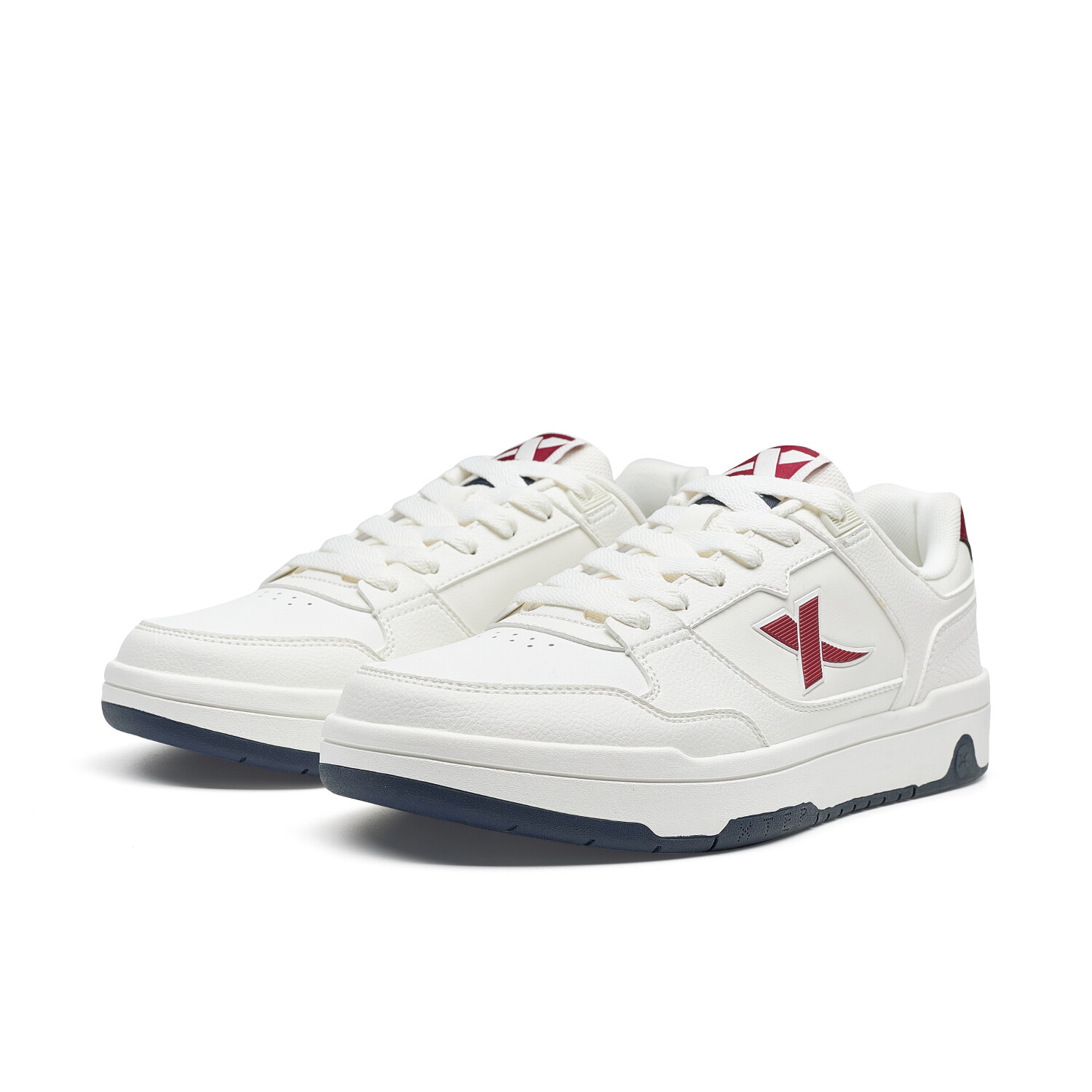 Кроссовки XTEP Skateboarding Shoes Men Low-top Sail White/dark Jujube Red, белый — фото 4