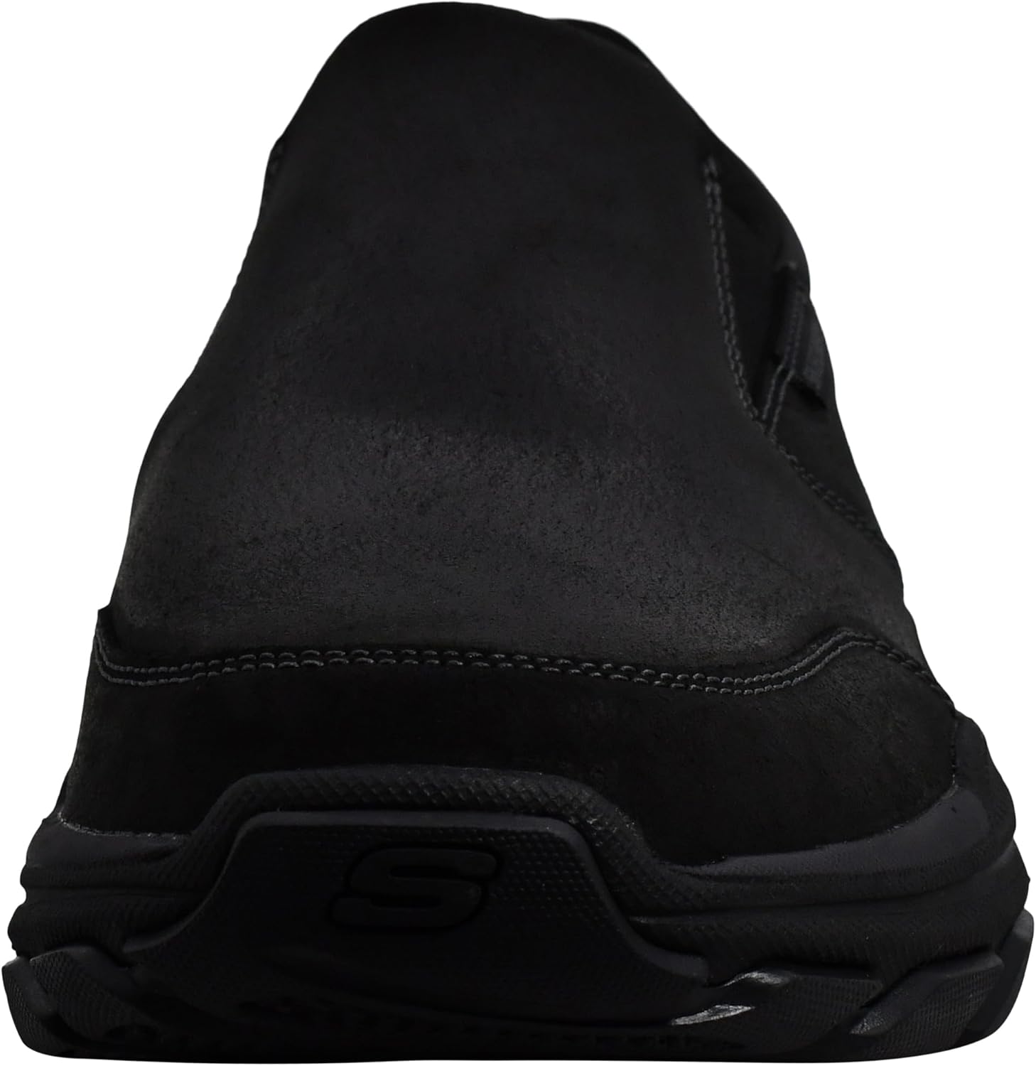 Мужские кроссовки Skechers Respected - Calum с резиновой подошвой Goodyear, низким профилем, кожаные, слипоны с эластичными вставками, черный — фото 2
