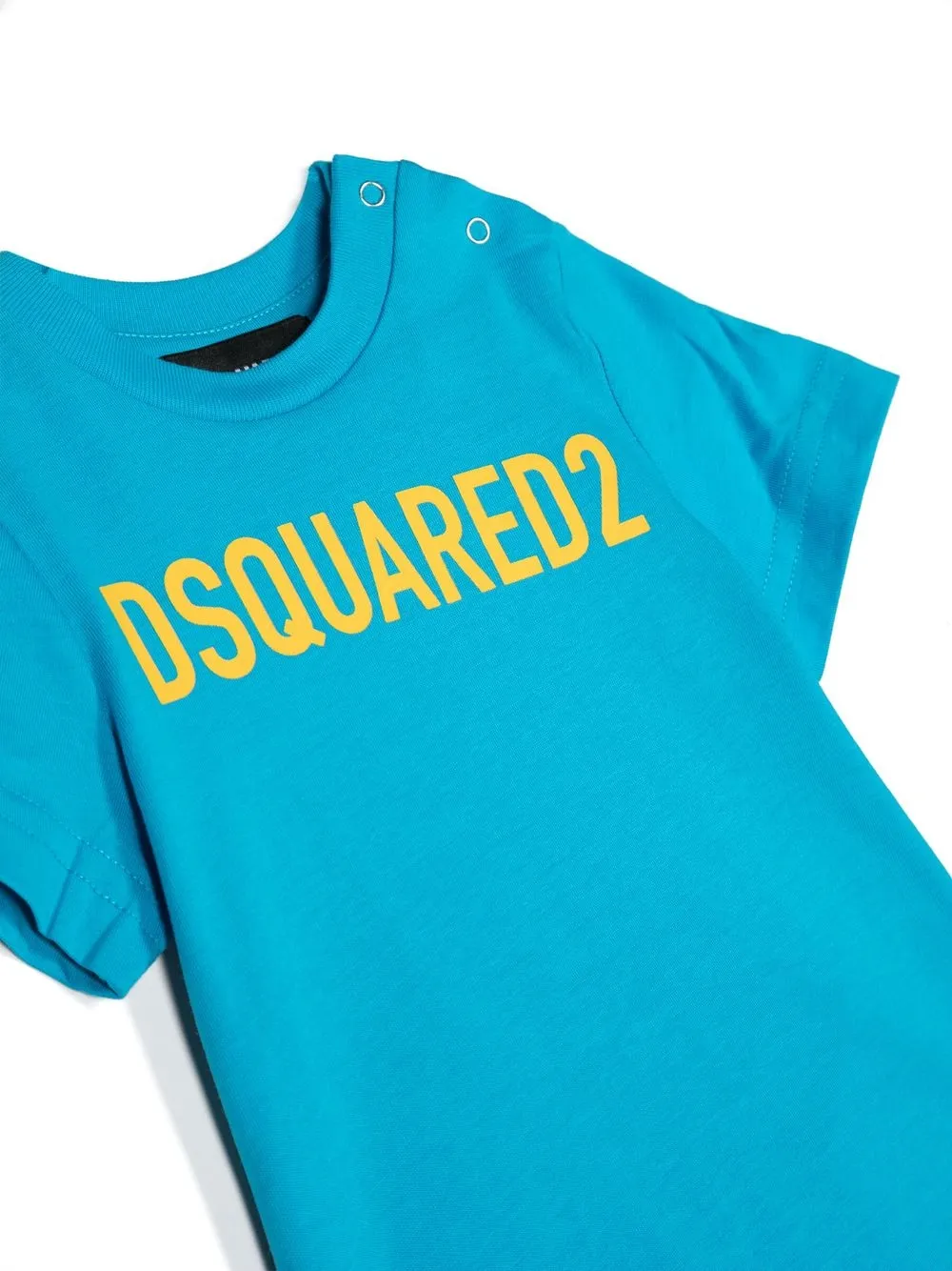 Футболка из хлопка с короткими рукавами и логотипом DSQUARED2 KIDS, синий — фото 3