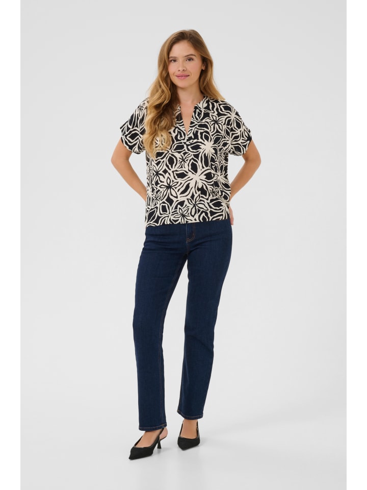 

Блузка Kaffe, цвет black/light beige flower