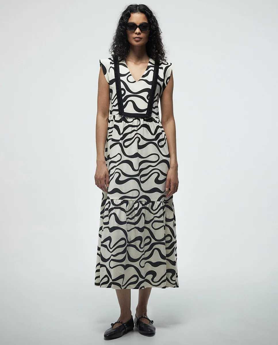 

Платье с панелями и бахромой Sfera, светло-бежевый