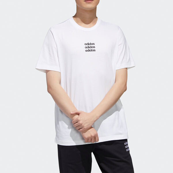 Футболка neo m ctee casual round neck short sleeve white Adidas, белый — фото 3