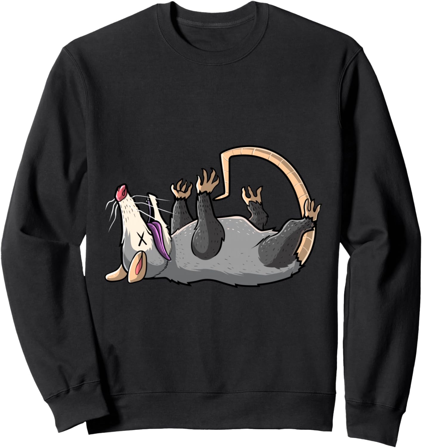 

Забавная толстовка с изображением мертвого опоссума и надписью «Оставайся живым, странный опоссум, подделай свою смерть» Funny Opossum Lover Street Cats Gift Store, черный