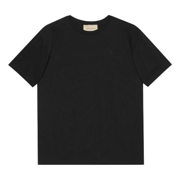 

Футболка cotton jersey t-shirt with double g 'black' Gucci, черный