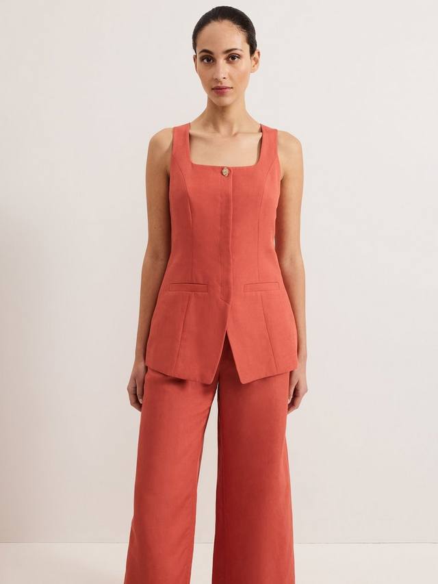 

Летняя жилетка Lottie из льняной смеси Phase Eight, Brown