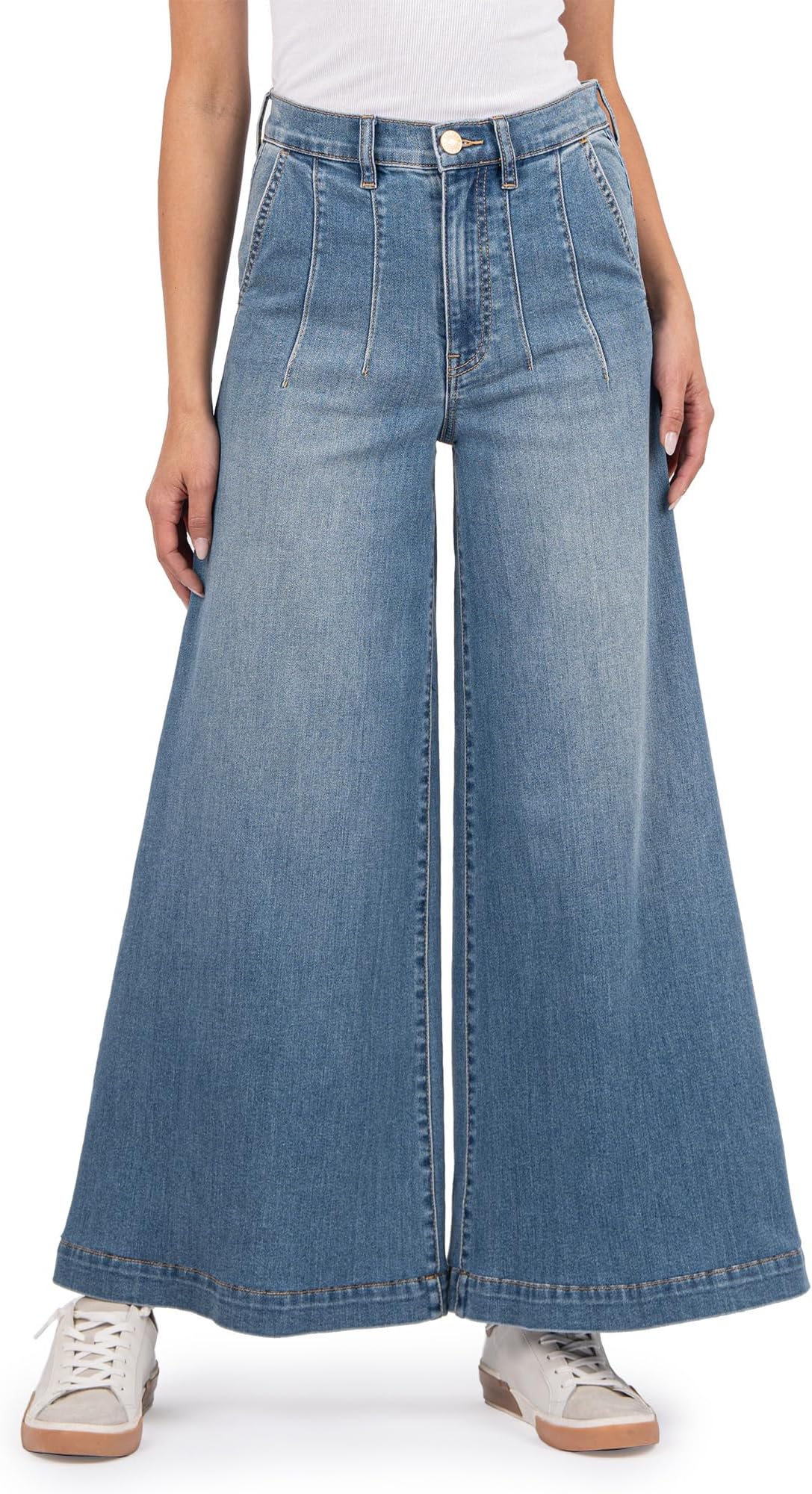 

Брюки KUT from the Kloth Goldie High-Rise Super Wide Leg Slash pocket front Dart In Unlimited, цвет Unlimited