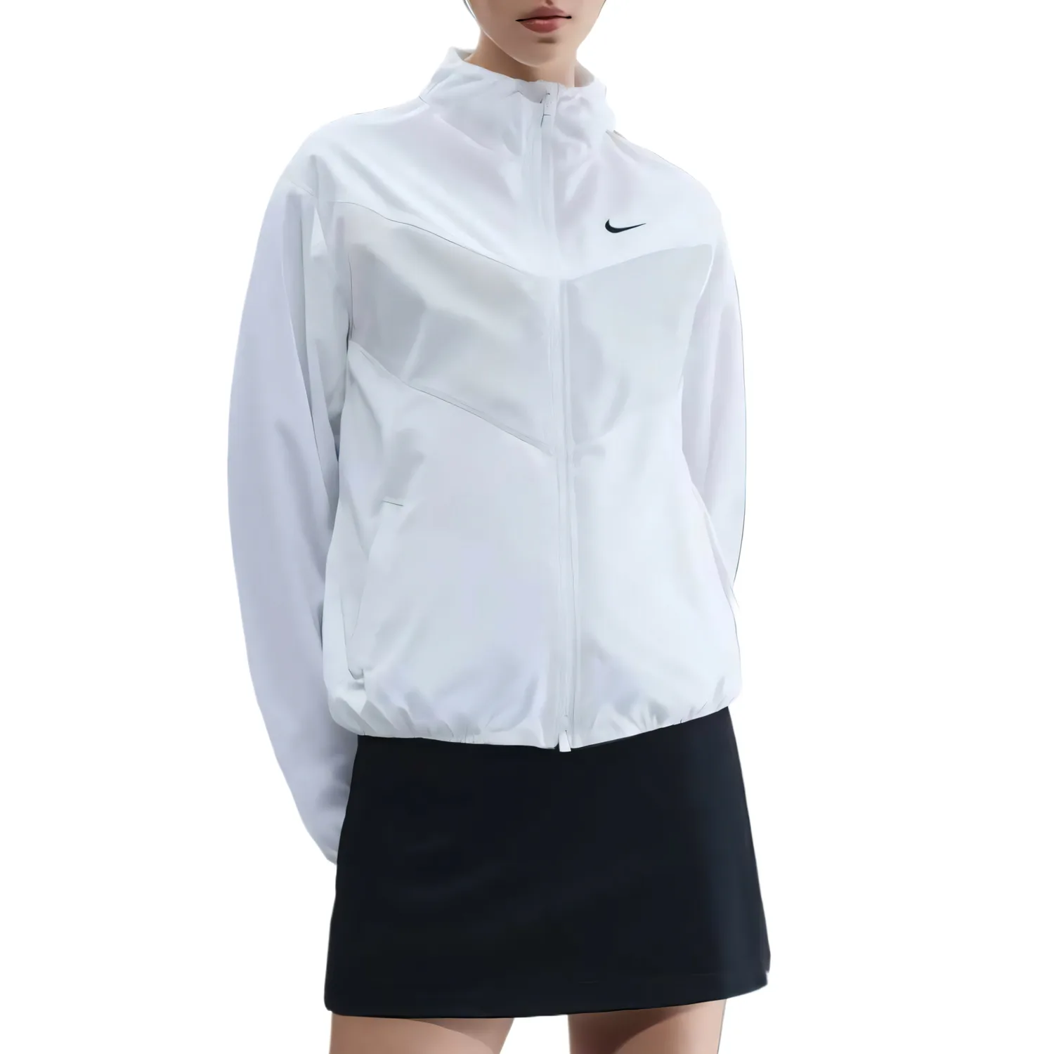 Nike Спортивная куртка женская белая с капюшоном — фото 3
