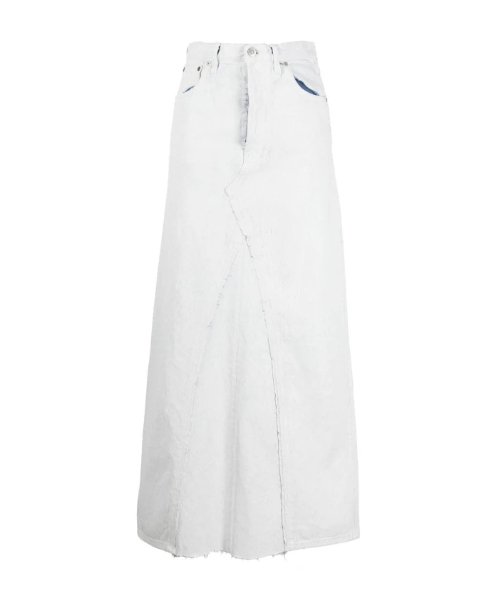 

Джинсовая юбка с молнией и карманами Maison Margiela, белый