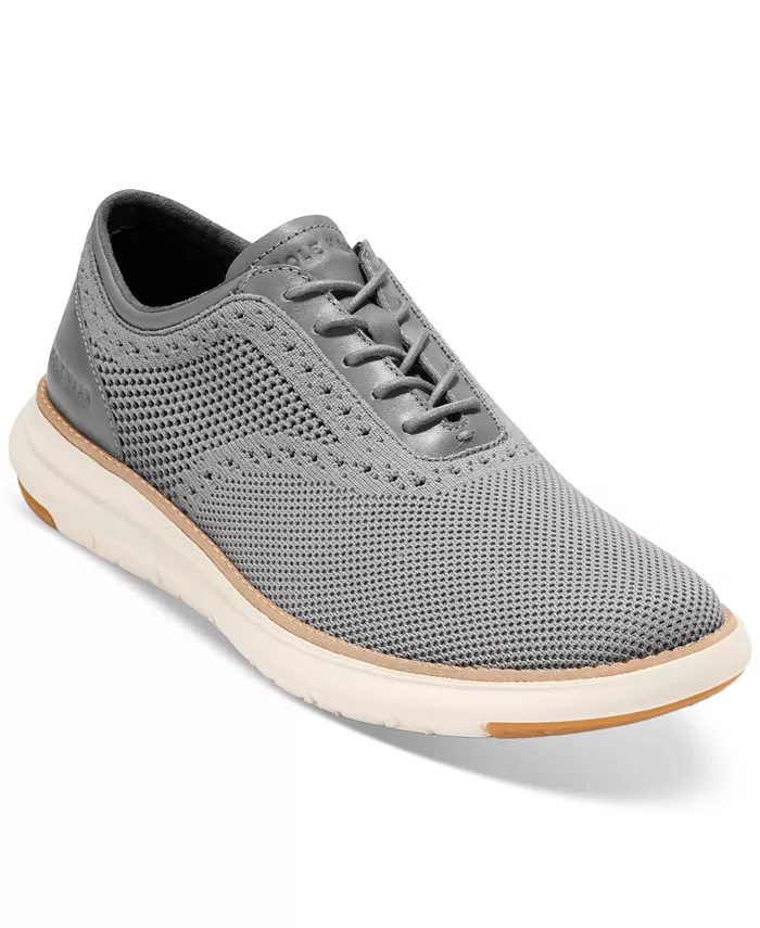 

Мужские оксфорды Grand Remix на шнурках с вязаным верхом Cole Haan, серый