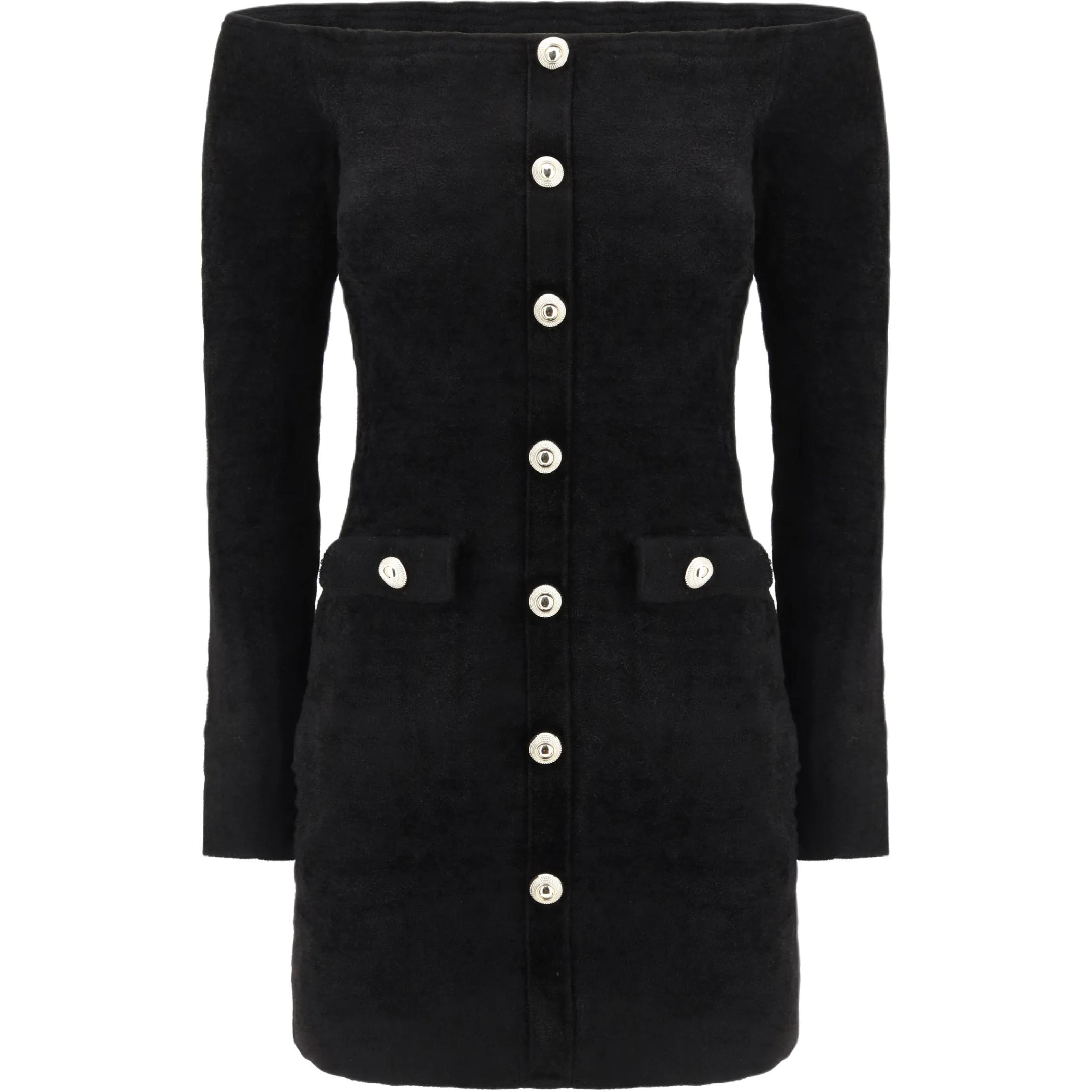 

Вязаное мини-платье Self portrait Self-portrait, черный