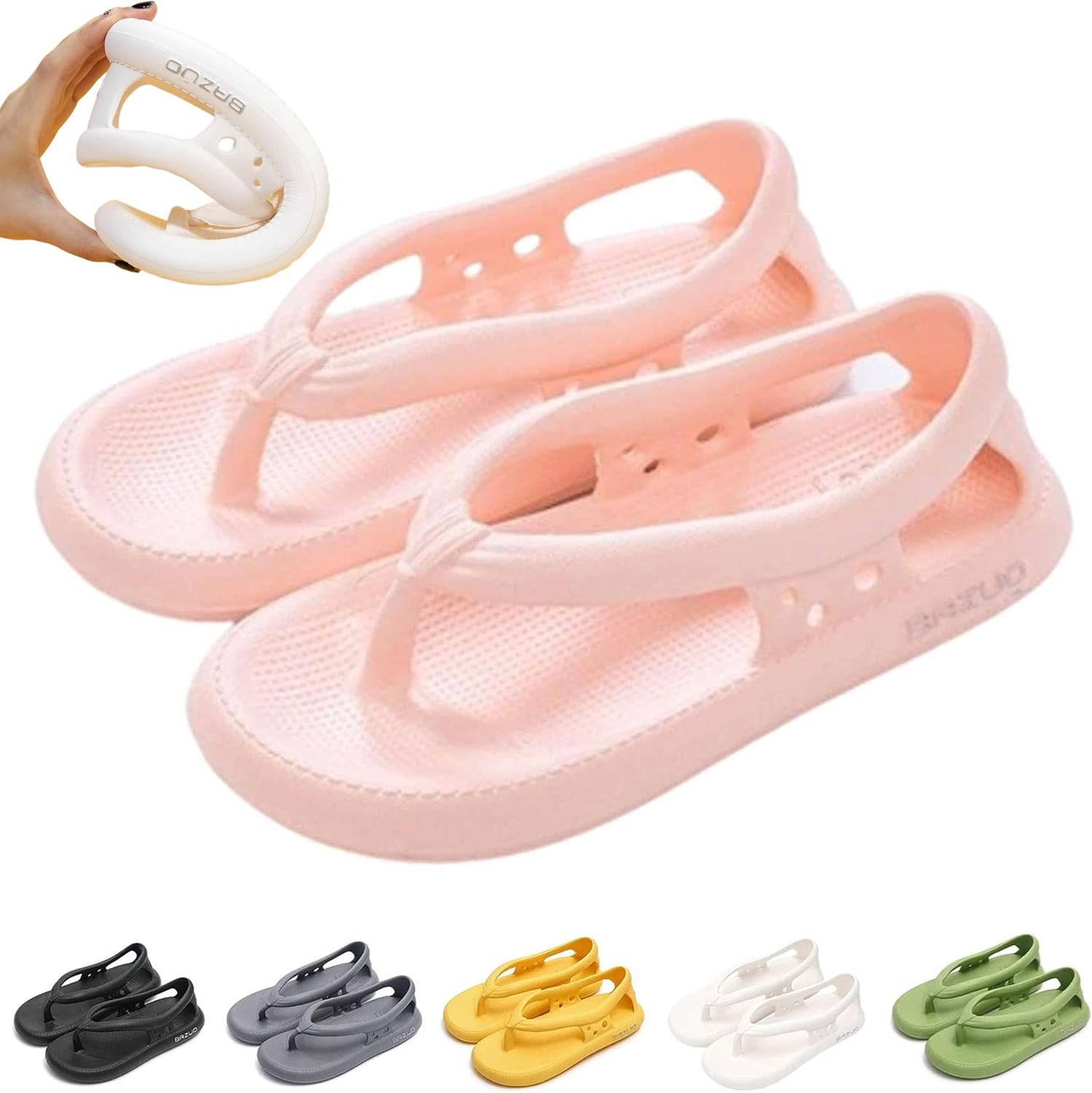 

Сандалии Bazuo, шлепанцы Bazuo, нескользящие шлепанцы для пар с толстой подошвой из ЭВА, быстро сохнущие Yeekenio, розовый