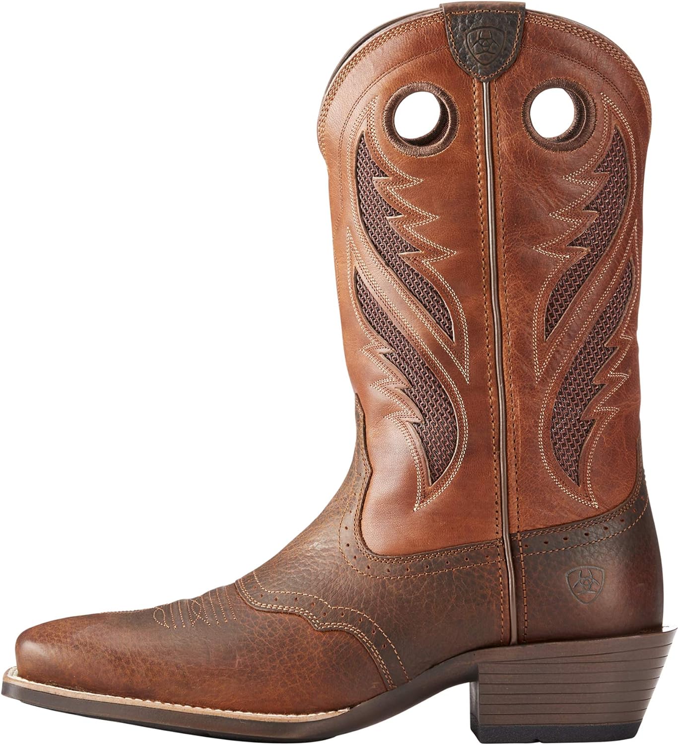 Мужские рабочие сапоги Ariat Heritage Roughstock Western с квадратным носком из кожи, коричневый — фото 2