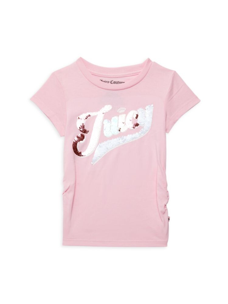 

Футболка с логотипом и пайетками для девочек Juicy Couture, цвет Orchid Pink