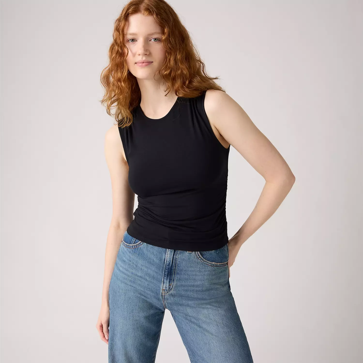 

Топ с хрустальными сборками Levi's, цвет Sugar Swizzle - White