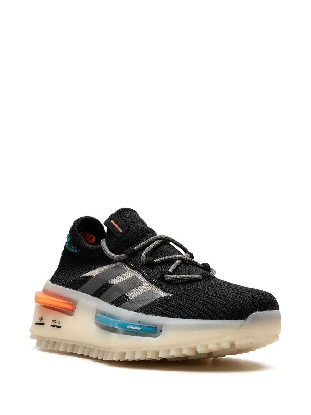 Кроссовки NMD S1 Core Black Blue Orange Adidas, черный — фото 2
