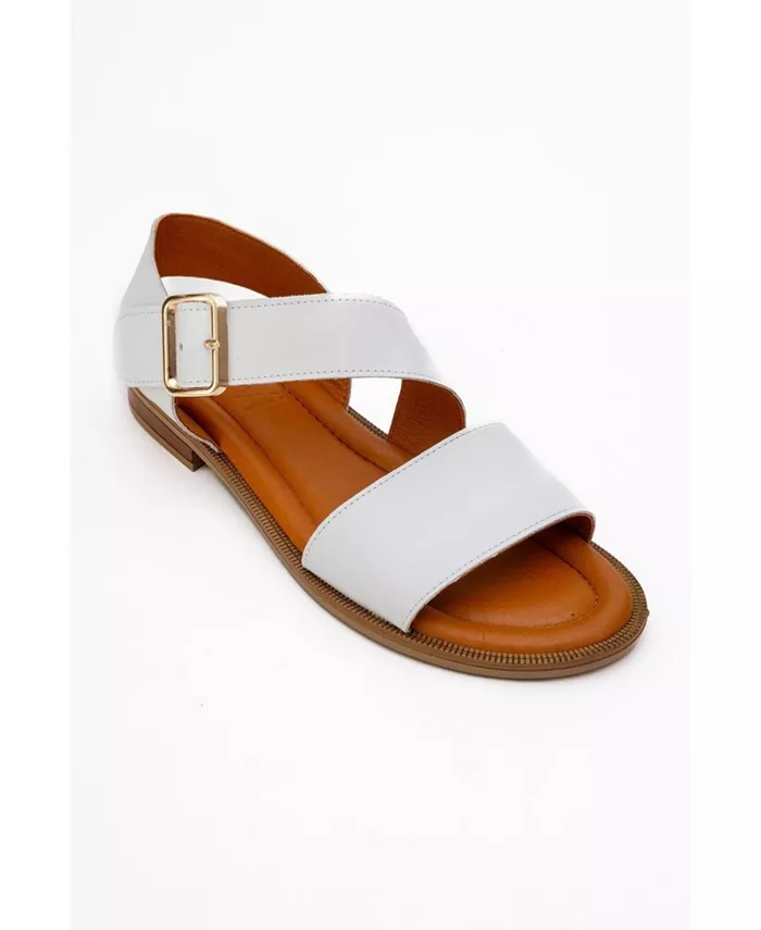 Кожаная сандалия Majesty (женская) Forever & Always Shoes, белый — фото 4